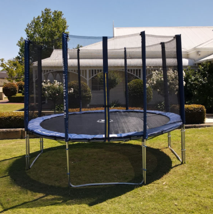 Trampoline setup in a Nairobi backyard