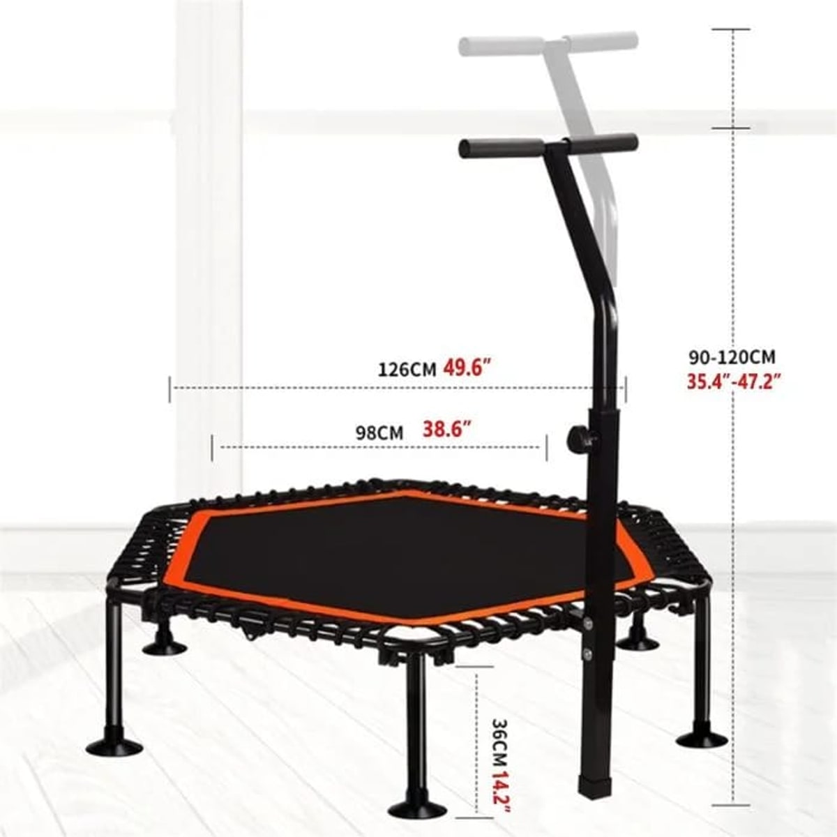 4ft Hexagonal Mini Rebounder Fitness Trampoline with bungee cords and T-handle in Kenya