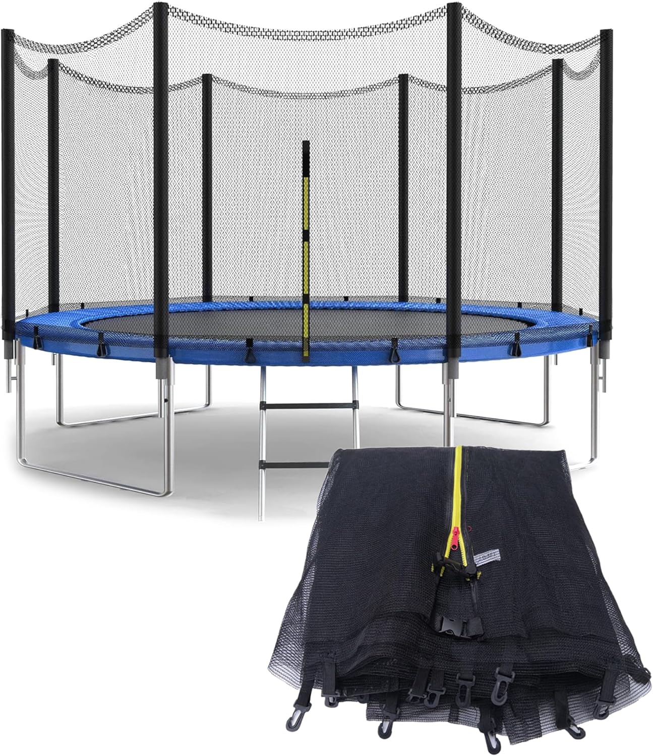 Premium kids trampoline with safety enclosure net set up in a Nairobi backyard